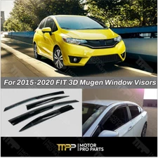 For 15-20 Honda FIT Window Vent Visors Wind Rain Shade Deflectors 3D Mugen Style