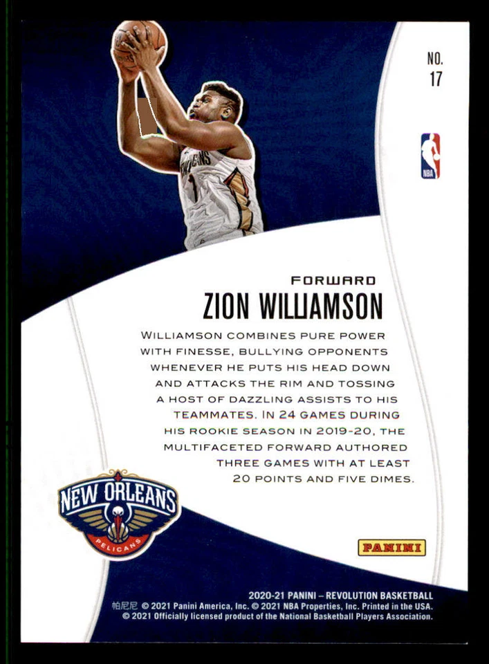 2020-21 Panini Revolution Shock Wave #17 Zion Williamson (ref 236852) - Image 2 of 2