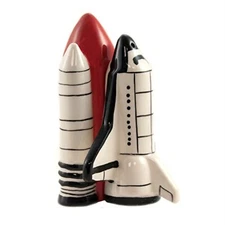 Space Shuttle Ceramic Magnetic Salt and Pepper Shaker Set