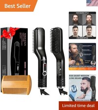 Luxury Beard Grooming Kit: Heated Brush with Anti-Scald & Auto Shut-Off Features