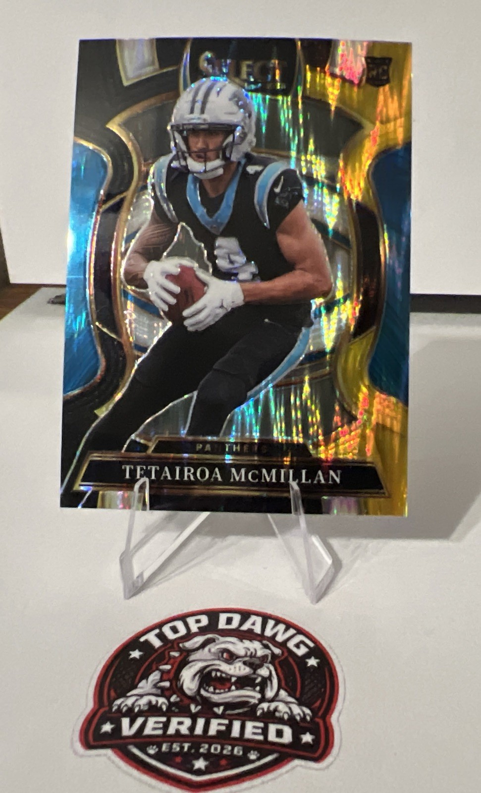 Tetairoa McMillan Rookie 2025 Panini Select Black & Gold Prizm Shock #44