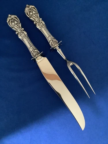 Reed & Barton Francis I Sterling HH Knife Fork Roast Steak Carving Set No mono