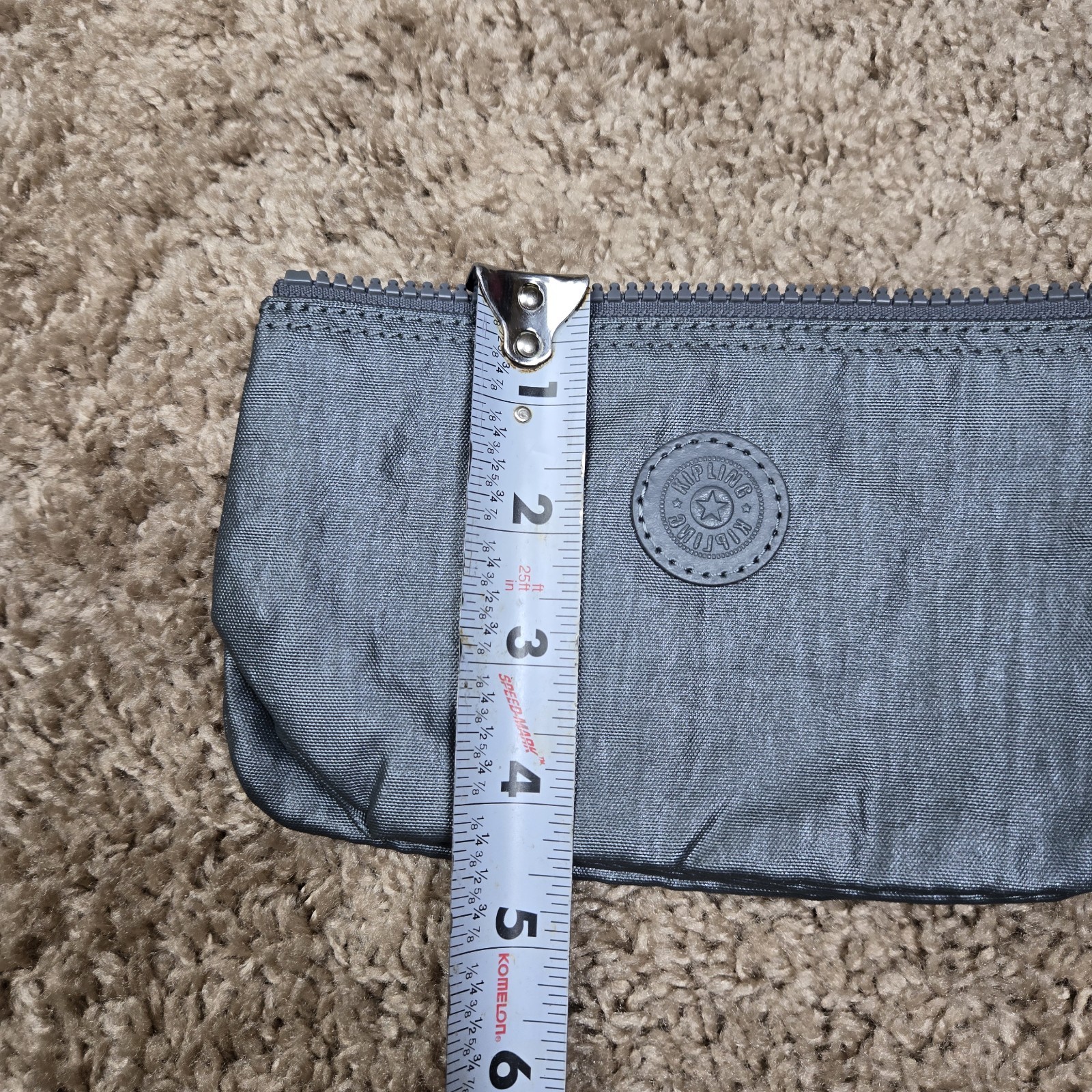 Kipling Creativity Small Metallic Gray Pouch Wall… - image 6