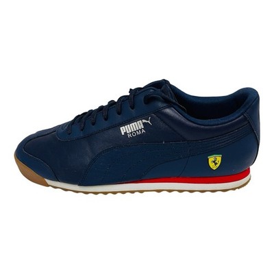 PUMA Scuderia Ferrari Roma Sneakers Mens 12 Navy Blue Leather Motorsport Shoes