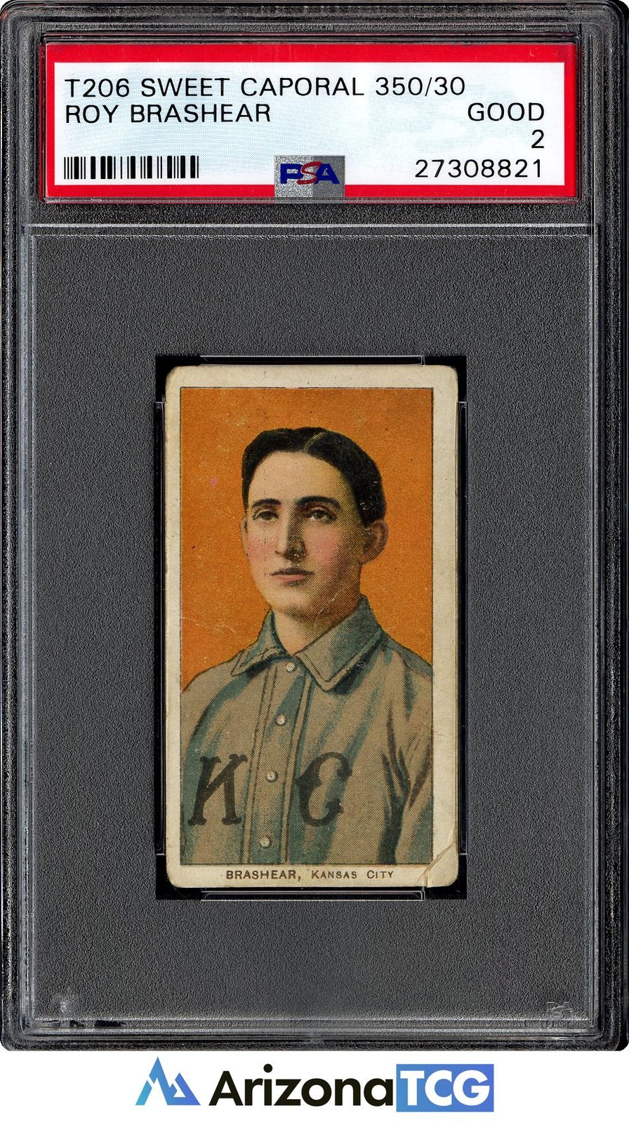 1909-11 T206 Roy Brashear Sweet Caporal 350/30 PSA 2