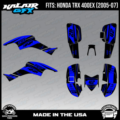 Graphics Kit for Honda ATV TRX 400EX (2005-2007) Lethal - BLUE-SHIFT