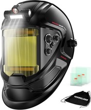 Welding Helmet with LED Light Blue Light Blocking Solar 4Arc Sensors Shade 3/5-9