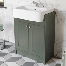 Traditional Vanity Basin Unit Freestanding 1 Tap Hole Bathroom Furniture Green