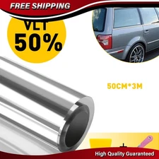 20"x10FT Uncut Roll Window Mirror Silver Chrome Tint Film Car Home Office Glass