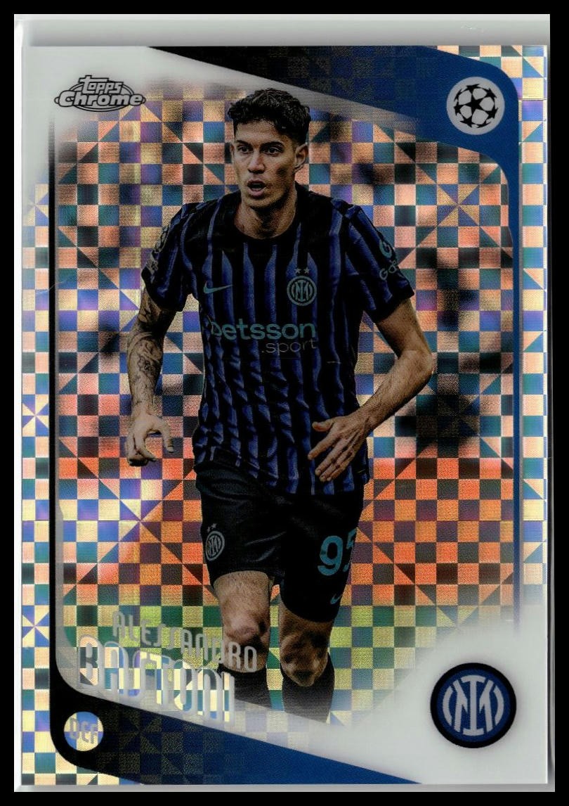 2025-26 Topps Chrome UEFA Club Competitions #143 Alessandro Bastoni X-Fractor