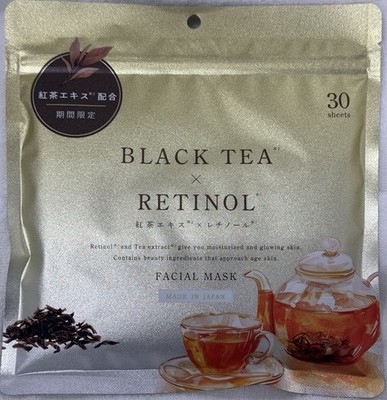 Black Tea × Retinol Facial Mask 30 Sheets   Hydrating & Firming   Japan Made