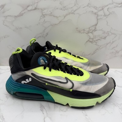 Nike Air Max 2090 Mens 10.5 White Black Volt Blue Force BV9977-101 Running Shoes