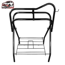 Black Folding Saddle Rack Packs Freestanding Horse Saddle Stand Metal