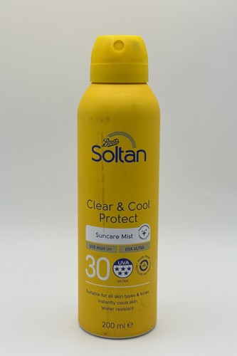 Boots Soltan Clear & Cool Protect SPF30 Suncare Mist 200ml UVA Water Resistant