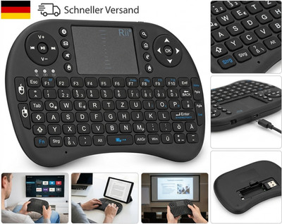 Rii i8 Mini Tastatur Wireless mit Touchpad, Smart TV Tastatur, Mini Keyboard für