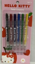 New-Sanrio Hello Kitty Crayon Set 6 Colors Twist-up 2008 Sealed