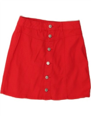 TERRANOVA Womens Denim Skirt UK 10 Small W27  Red Cotton DR38