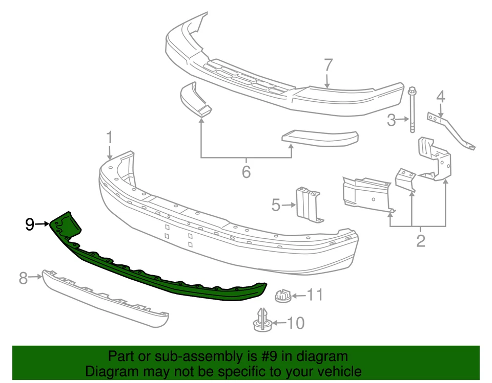 Genuine GM Front Air Deflector 25758613 - Image 3 of 3