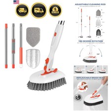 Tile Tub Scrubber Brush 3-in-1 Shower Scrubber with 52-inch Adjustable Long H...