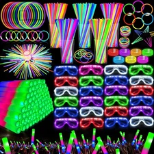 Camlinbo 148 PCS Glow in the Dark Party Supplies- 24 Pcs 16 Foam Glow Sticks,...