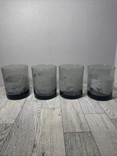 Vintage McDonalds HAWAII DRINKING GLASSES Complete Set of 4 Libbey Smoky Gray