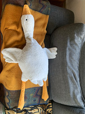 Großes Enten Plüschtier weiß/orange mit or...