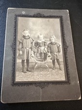Antique c.1900  s Young Children On Cabinet Card Names On Back