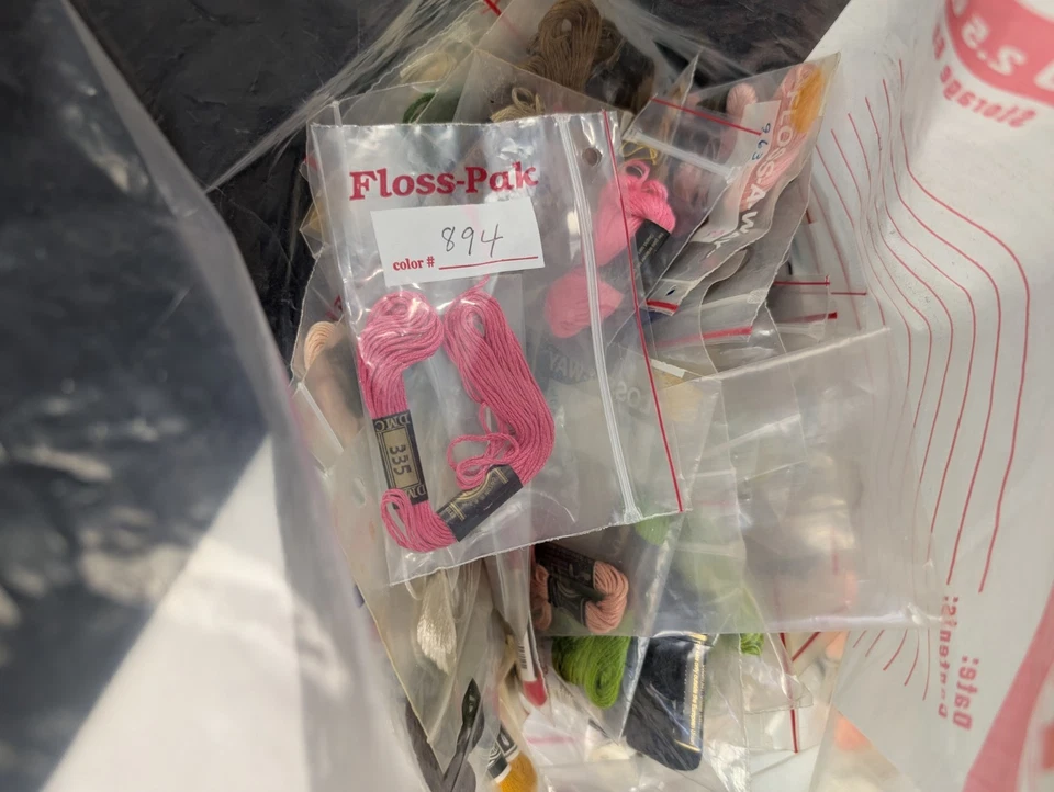 Large Lot of Embroidery Floss 250+ Some New Some Used Mixed Brands - Image 3 of 4