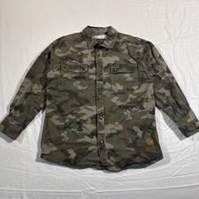 Zara Kids Camo Button Down LS Shirt Size 8
