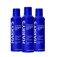 Harry's Foaming Shave Gel for Men with Aloe - (3 Pack) 6.7oz - Soothes and... 