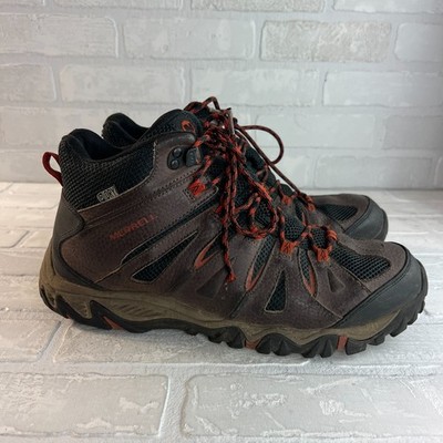 Merrell Mojave Mid Boots Mens 12 Brown Hiking Trail M-Dry Waterproof Lace Up