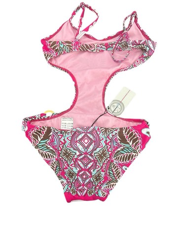Submarine Kids Girls One Piece Swimsuit Studs Pink Floral Size 12 NWT - Picture 3 of 3
