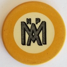 NPAM Crest & Seal Gambling Poker Chip Antique VTG Old Plain C&S Club Casino