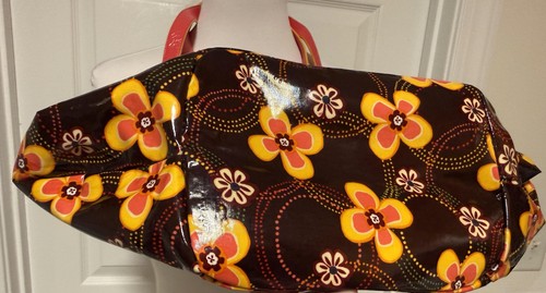 Vera Bradley Buttercup Shoulder Bag Brown Floral PVC Pink Retro Purse Retired - Picture 9 of 18