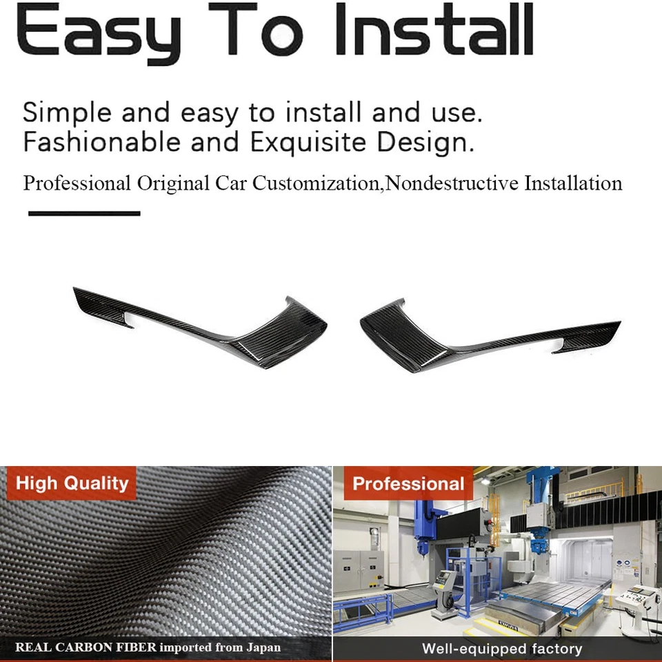 Fibra de carbono para Porsche 718 Boxster Cayman 16-19 ventilación de aire aletas delanteras divisores Foto 2 de 4
