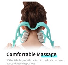 Cervical Neck Massager, Manual Neck Clamp Multifunctional Kneading Roller 6-Ball