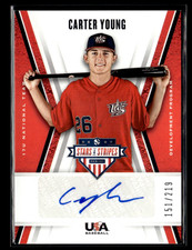 Carter Young 2019 Stars & Stripes Auto 151/219 #17U-CY