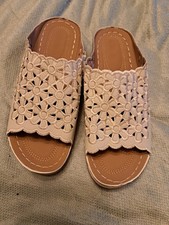 Cream Lightweight Mules Size 42 New Lace Pattern