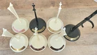7 Mattel Barbie Doll Straddle & Waist Clip Stands Vintage Lot