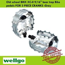 Wellgo Old school BMX XC-II 9/16" bear trap Bike pedals FOR 3 PIECE CRANKS -Gray