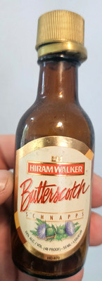 Hiram Walker Butterscotch Schnapps Empty mini Plastic Bottle