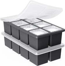 Large Ice Cube Trays for Whiskey: GGOW Big Silicone 2 inches, Black 