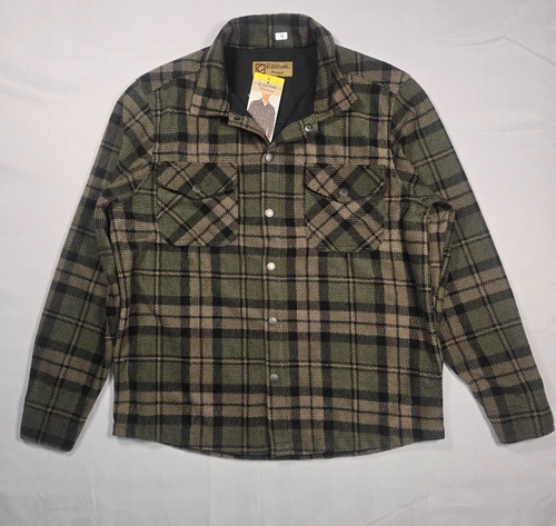 NWT BC Clothing Mens Textured Flannel Shirt Jacket Green Plaid Shacket Small image 2