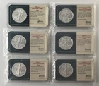LOT of 6 American Silver Eagle 1 OZ SILVER COINS Littleton Packaging MIXED DATES
