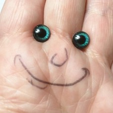 Morezmore M01589-10 10pc Glass Eyes Iris 8mm Dark Teal Flat Back Doll Puppet