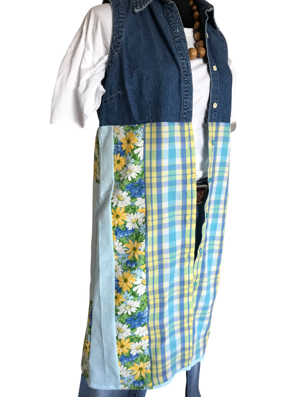 Handmade Patchwork Duster: Upcycled Boho Floral S… - image 11