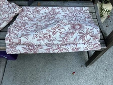 Vintage Red & Cream French Country Pomegranate Toile Drapes Curtains!  44”x 74”