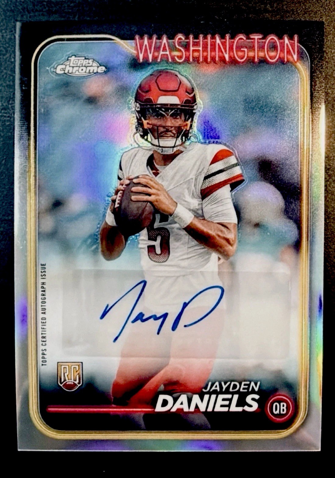 2024 Topps Chrome - Rookie Autographs Jayden Daniels #RA-JDA NFL Commanders