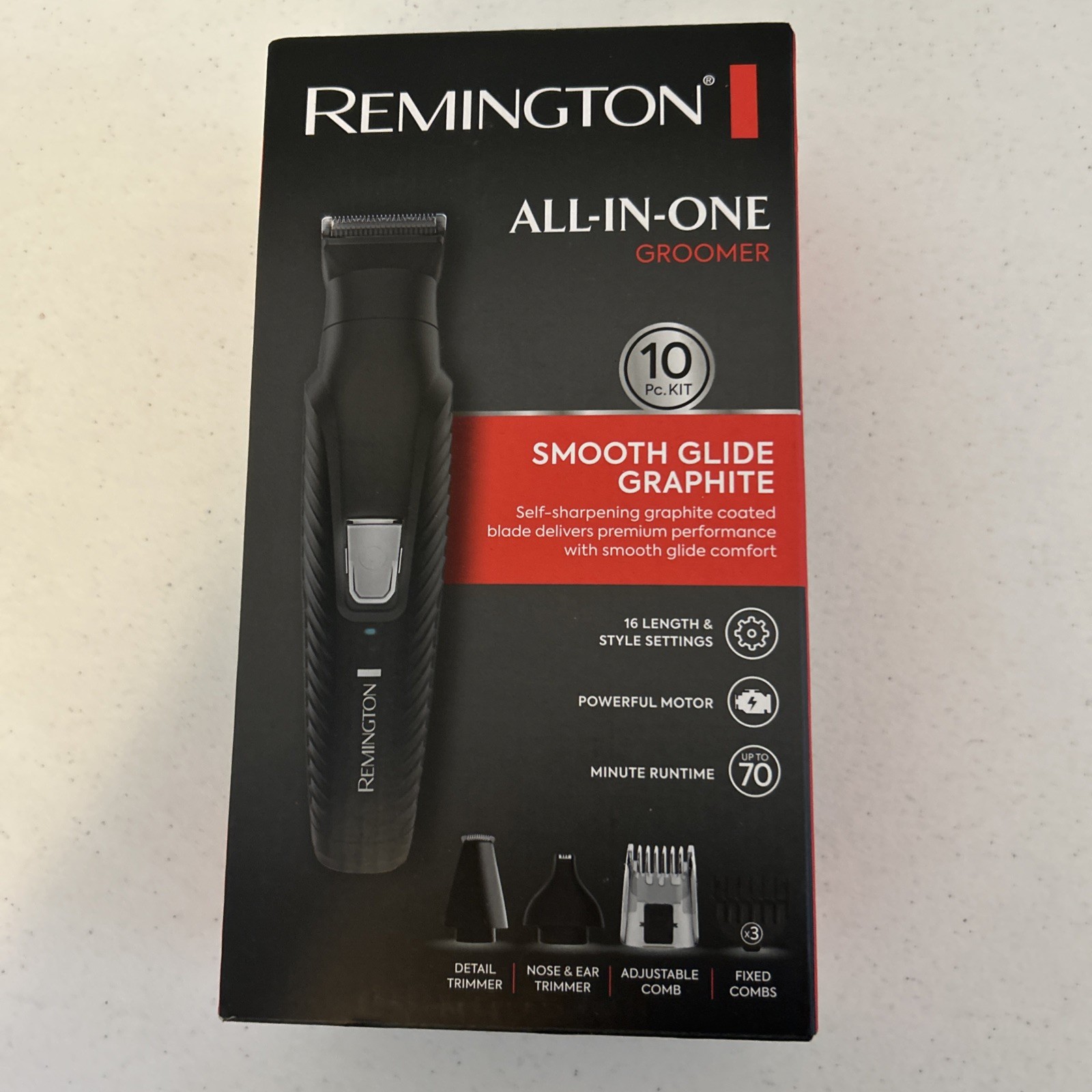 REMINGTON Graphite All-in-One Grooming Kit, Men's Head & Body Trimmer Kit Black