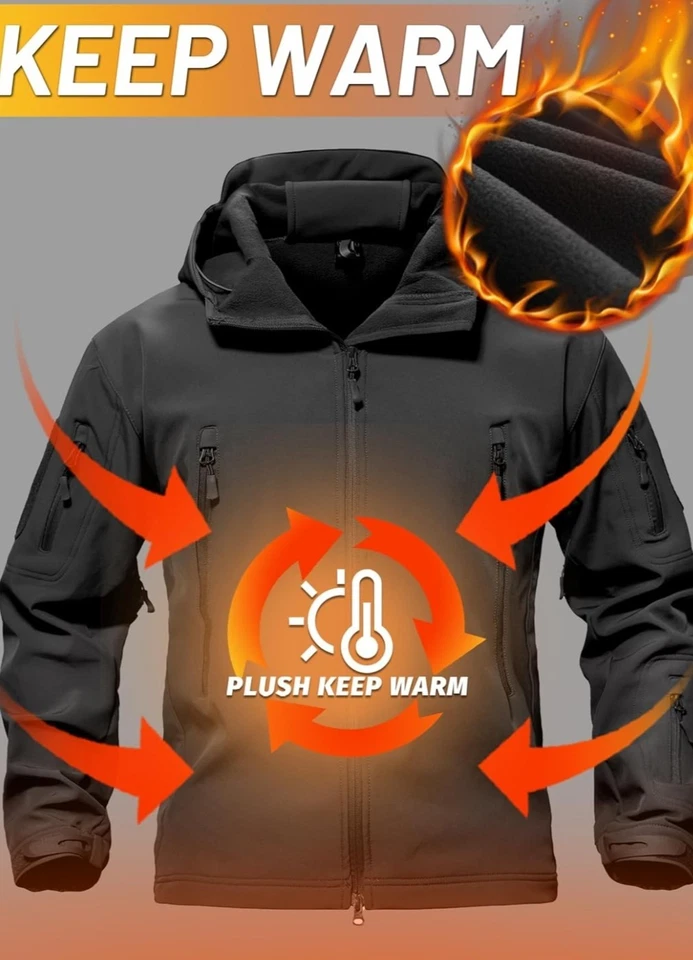 TACVASEN XXL Special Ops Military Tactical Soft Shell Winter Warm Fleece Lined - Image 4 of 4